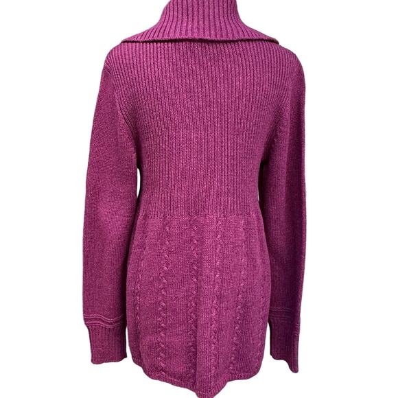 Caslon Shawl Collar Double-Breasted Cardigan Women M Pinkish Purple Red Wine - Picture 4 of 13